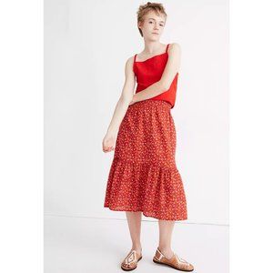 Madewell | Pre-Loved Smock-Waist Tiered Midi Skirt in Calico Floral Size Small
